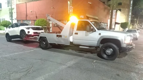 Grúa de plataforma de Grúas MG transportando maquinaria de construcción